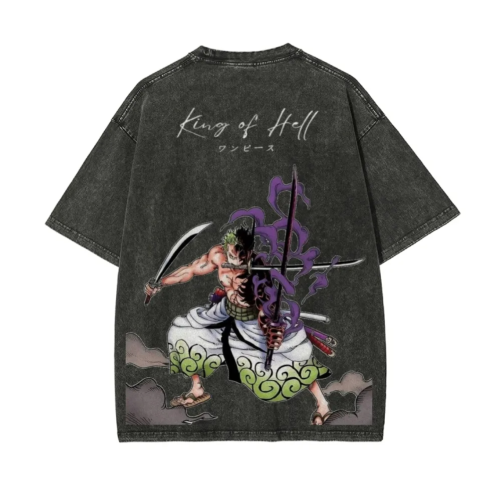 ONE PIECE Zoro King of Hell T- - Zoro Anime Merchandise recensione e prezzo
