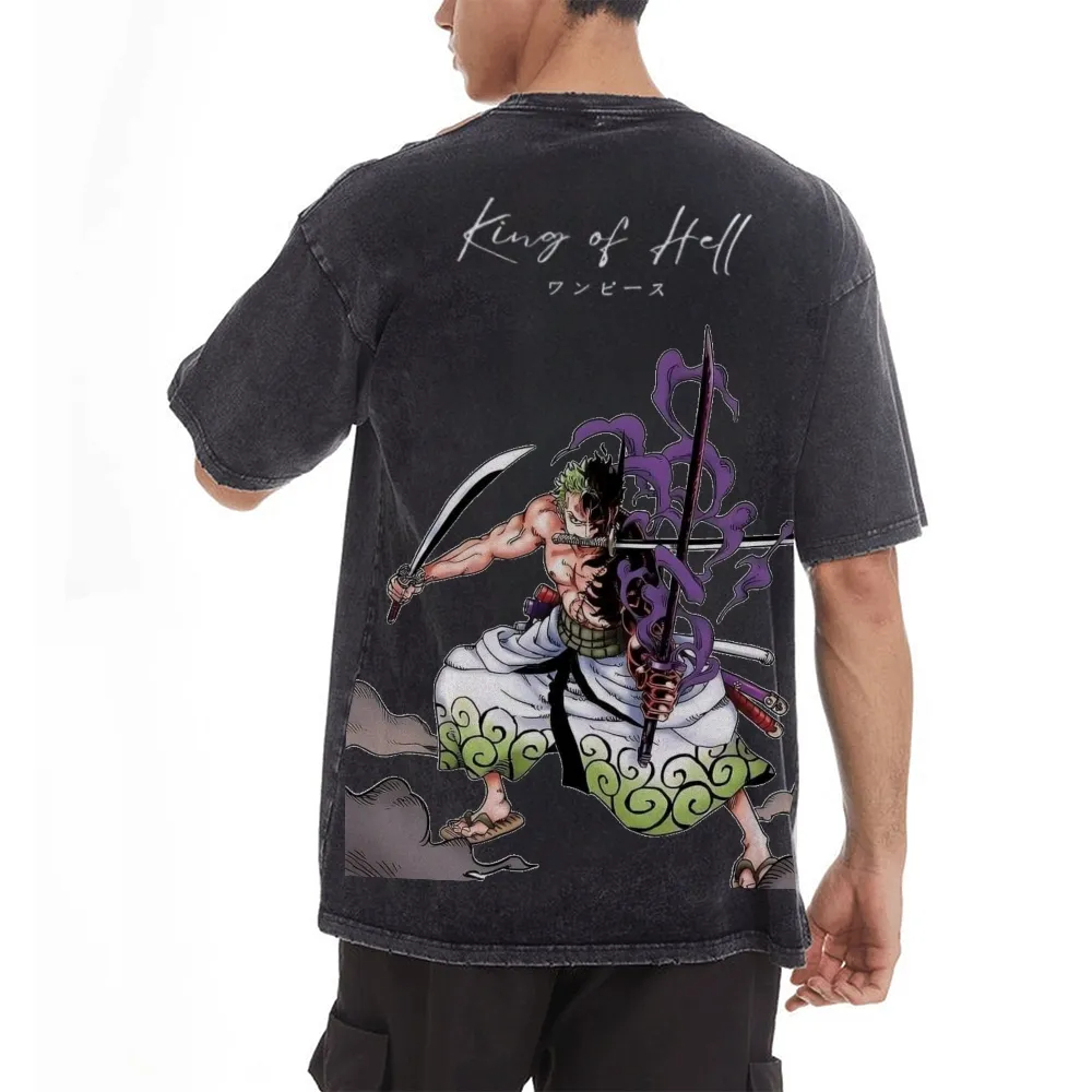 ONE PIECE Zoro King of Hell T- - Zoro Anime Merchandise recensione e prezzo